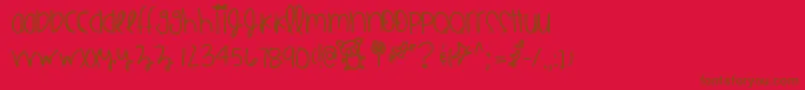 フォントJumborings – 赤い背景に茶色の文字
