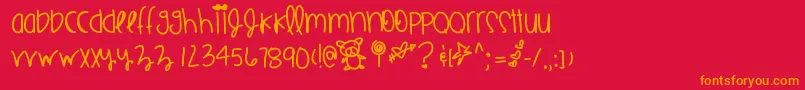 Jumborings Font – Orange Fonts on Red Background
