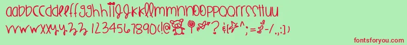 Jumborings Font – Red Fonts on Green Background