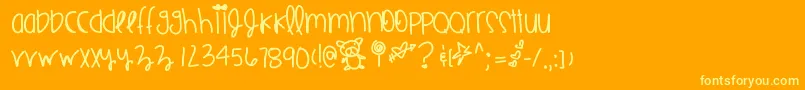 Jumborings Font – Yellow Fonts on Orange Background