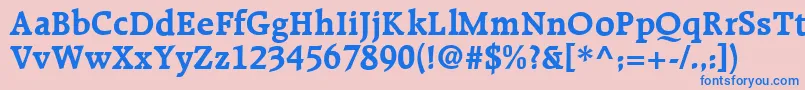 R651RomanBold Font – Blue Fonts on Pink Background