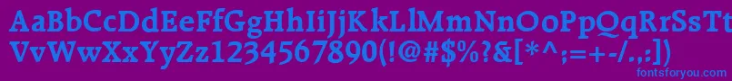 R651RomanBold Font – Blue Fonts on Purple Background