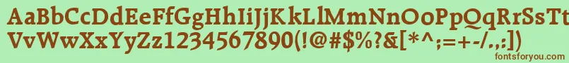 R651RomanBold Font – Brown Fonts on Green Background