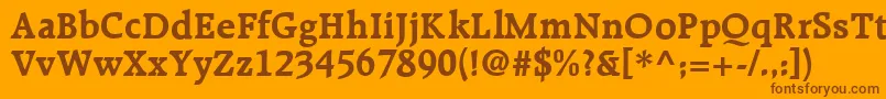 R651RomanBold Font – Brown Fonts on Orange Background