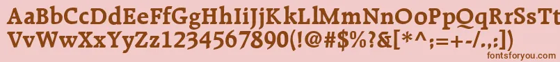 R651RomanBold Font – Brown Fonts on Pink Background