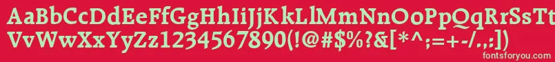R651RomanBold Font – Green Fonts on Red Background