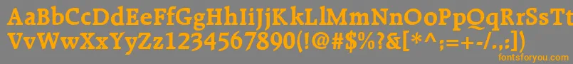 R651RomanBold Font – Orange Fonts on Gray Background