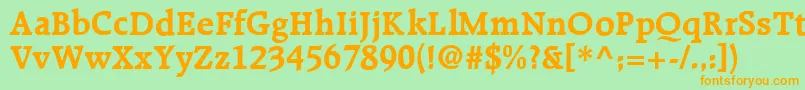 R651RomanBold Font – Orange Fonts on Green Background