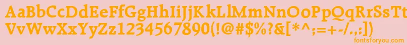 R651RomanBold Font – Orange Fonts on Pink Background