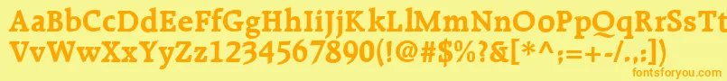 R651RomanBold Font – Orange Fonts on Yellow Background