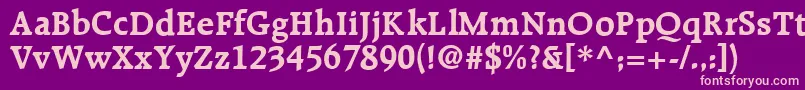 R651RomanBold Font – Pink Fonts on Purple Background
