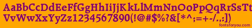 R651RomanBold Font – Purple Fonts on Orange Background