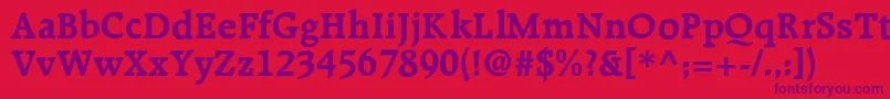 R651RomanBold Font – Purple Fonts on Red Background