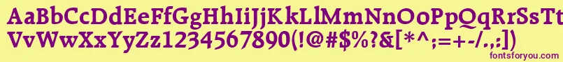 R651RomanBold Font – Purple Fonts on Yellow Background