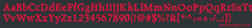 フォントR651RomanBold – 黒い背景に赤い文字