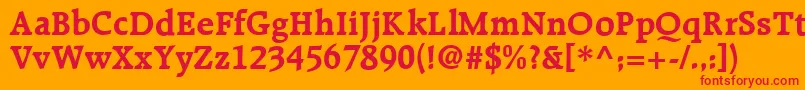 フォントR651RomanBold – オレンジの背景に赤い文字