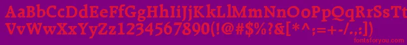 R651RomanBold Font – Red Fonts on Purple Background