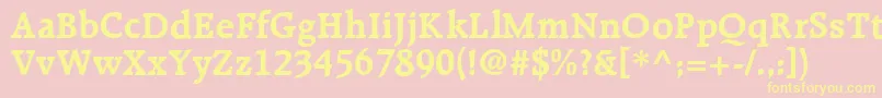 R651RomanBold Font – Yellow Fonts on Pink Background