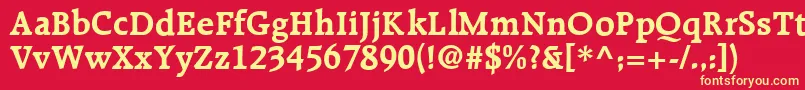 Шрифт R651RomanBold – жёлтые шрифты на красном фоне