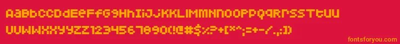 フォントSquarodynamic 04 – 赤い背景にオレンジの文字