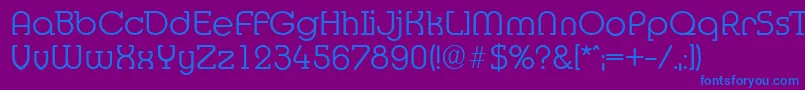 MexicoserialLightRegular-Schriftart – Blaue Schriften auf violettem Hintergrund