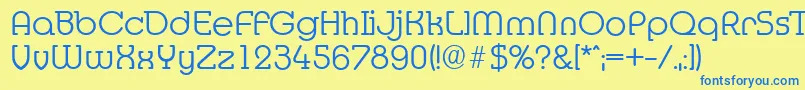 Шрифт MexicoserialLightRegular – синие шрифты на жёлтом фоне