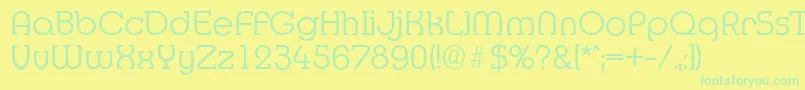 MexicoserialLightRegular Font – Green Fonts on Yellow Background