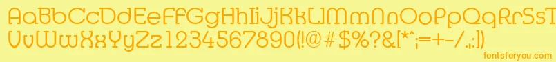 MexicoserialLightRegular Font – Orange Fonts on Yellow Background