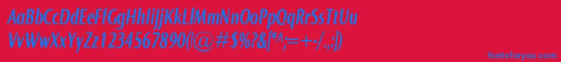 NormaComprBolditalic Font – Blue Fonts on Red Background