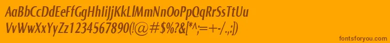 NormaComprBolditalic Font – Brown Fonts on Orange Background