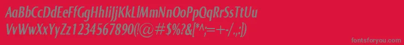 NormaComprBolditalic Font – Gray Fonts on Red Background