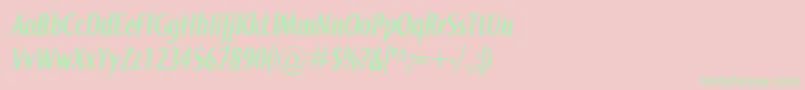 Police NormaComprBolditalic – polices vertes sur fond rose