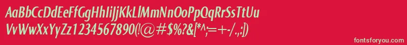 NormaComprBolditalic Font – Green Fonts on Red Background