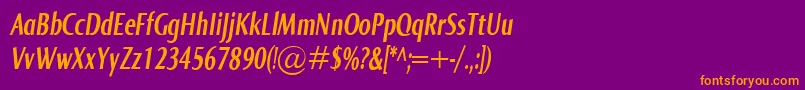 NormaComprBolditalic Font – Orange Fonts on Purple Background