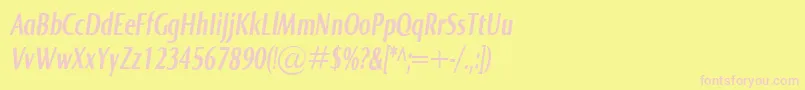 NormaComprBolditalic Font – Pink Fonts on Yellow Background