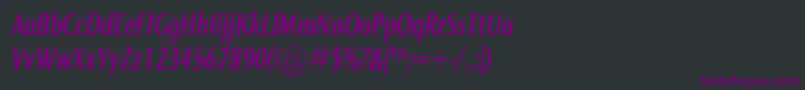 Шрифт NormaComprBolditalic – фиолетовые шрифты на чёрном фоне