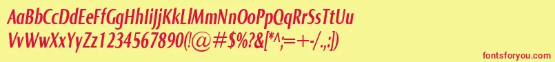 NormaComprBolditalic Font – Red Fonts on Yellow Background