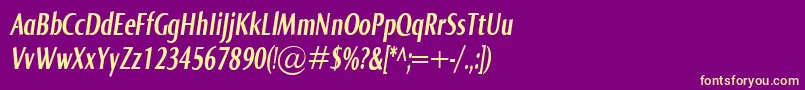 NormaComprBolditalic Font – Yellow Fonts on Purple Background