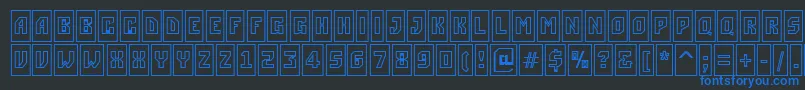 フォントASimplercmotlBold – 黒い背景に青い文字