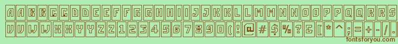 フォントASimplercmotlBold – 緑の背景に茶色のフォント