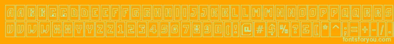 ASimplercmotlBold-Schriftart – Grüne Schriften auf orangefarbenem Hintergrund