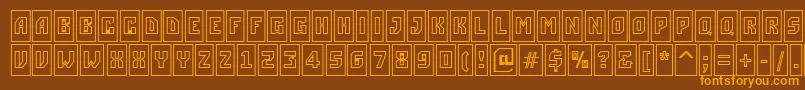 Czcionka ASimplercmotlBold – pomarańczowe czcionki na brązowym tle