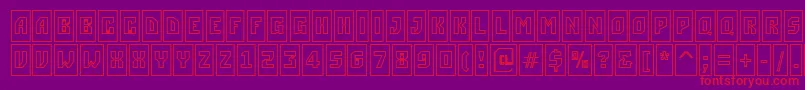 Fonte ASimplercmotlBold – fontes vermelhas em um fundo violeta