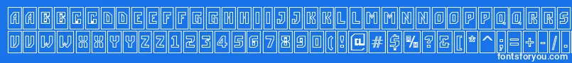 ASimplercmotlBold-Schriftart – Weiße Schriften auf blauem Hintergrund