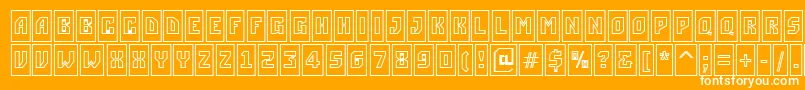 Fonte ASimplercmotlBold – fontes brancas em um fundo laranja