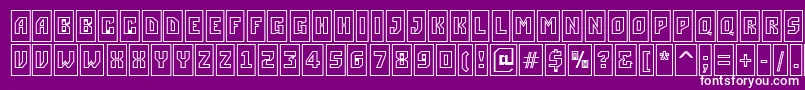 ASimplercmotlBold-fontti – valkoiset fontit violetilla taustalla