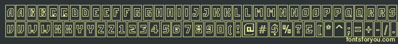 ASimplercmotlBold-Schriftart – Gelbe Schriften auf schwarzem Hintergrund