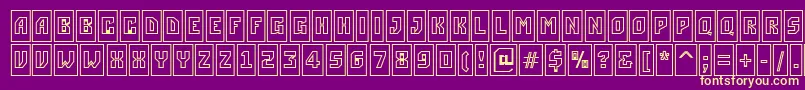 フォントASimplercmotlBold – 紫の背景に黄色のフォント