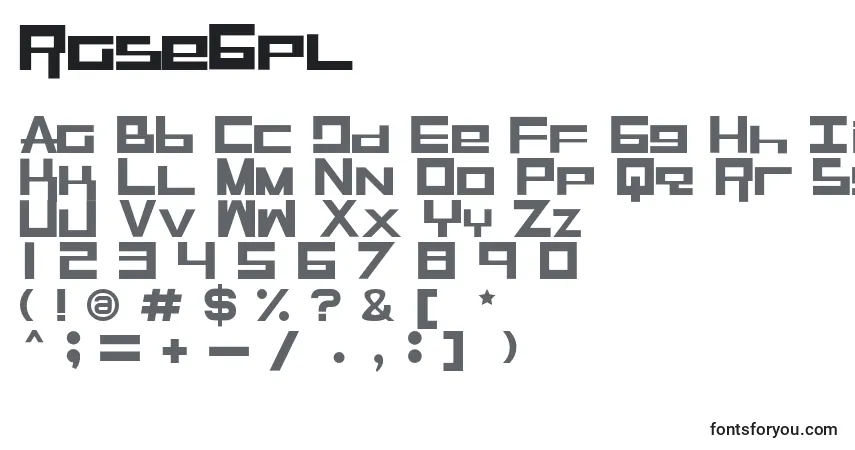 Czcionka RaseGpl – alfabet, cyfry, specjalne znaki