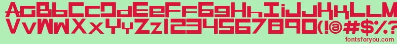 フォントRaseGpl – 赤い文字の緑の背景